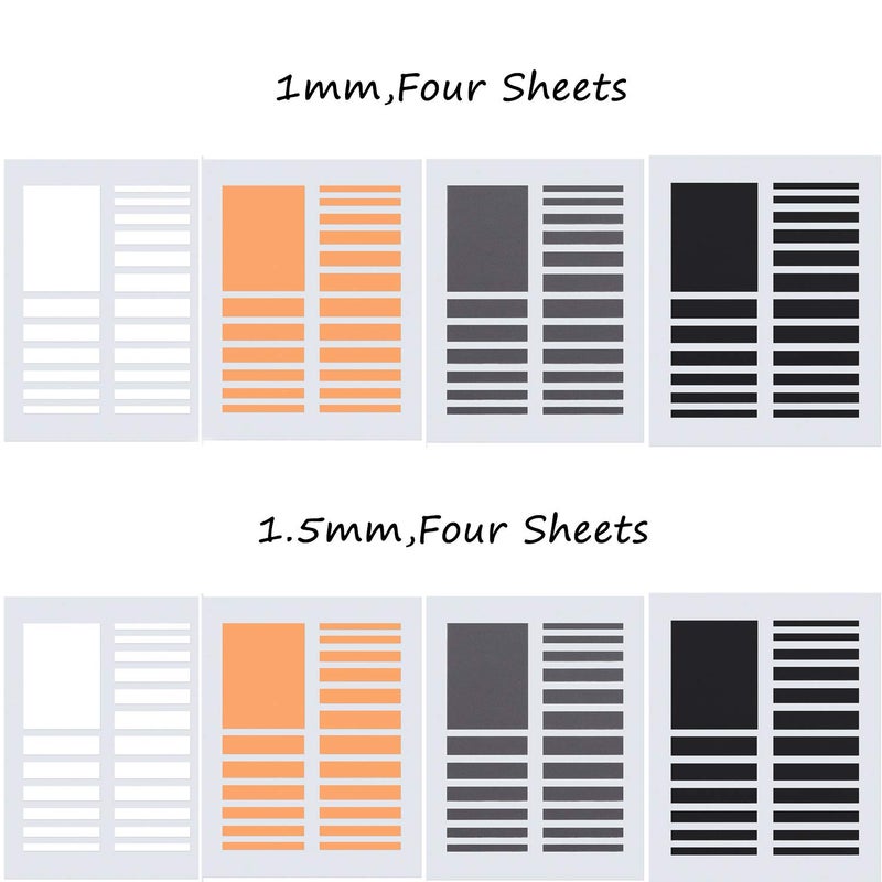 Chuangdi 8 Sheet/ 152 Pcs Ring Size Adjuster for Loose Ring Invisible Band Sizer Spacer with Polishing Cloth for Women Men, 1mm, 1.5mm Thick(Black, Light Gray, White, Nude) - Image 2